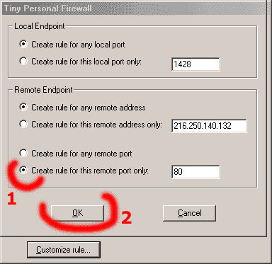 Tiny personal firewall